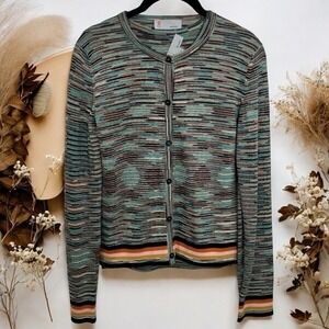 Vintage Y2K Missoni Crew Neck & Cardigan Striped Wool Blend Set Size EU44 US8